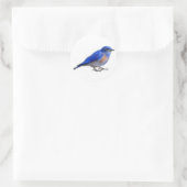 Sticker Rond Dessin original d'un oiseau bleu (bleuet) (Sac)