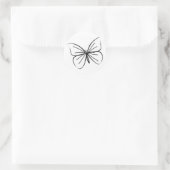 Sticker Rond Dessin simple de ligne papillon (Sac)