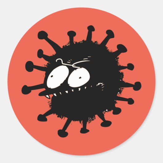 Sticker Rond dessin sur le virus sournois (Devant)