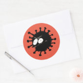 Sticker Rond dessin sur le virus sournois (Enveloppe)