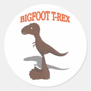 Sticker Rond Dessin T-Rex Bigfoot