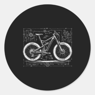 Sticker Rond Dessin technique de vélo de montagne pour écrous d