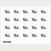 Sticker Rond Dessin Tribal Oiseau Dragon (Feuille)
