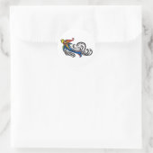 Sticker Rond Dessin Tribal Oiseau Dragon (Sac)