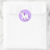 Sticker Rond Dessin Unicorne Violet (Sac)