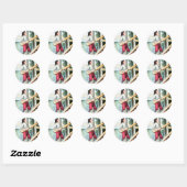 Sticker Rond Dessin vintage : Construction d'un cabine (Feuille)