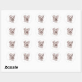 Sticker Rond Dessin Yorkshire Terrier (Feuille)