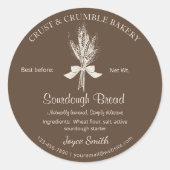 Sticker Rond Dessiner à la main Blé pâte à pain Ingrédients de (Devant)