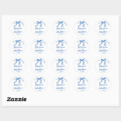 Sticker Rond Dessins à main Doodles Bow Wedding Favoriser (Feuille)
