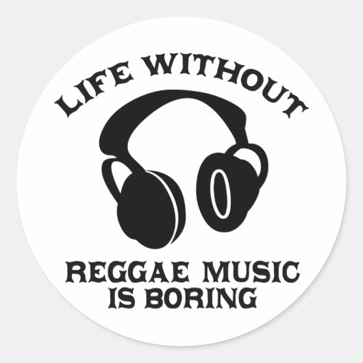 Sticker Rond Dessins de musique reggae (Devant)