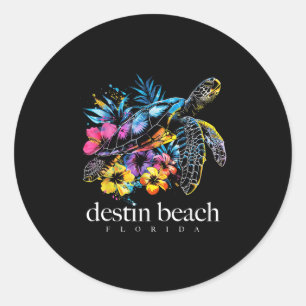 Sticker Rond Destin Beach Floride Tortue de mer Plongée sous-ma