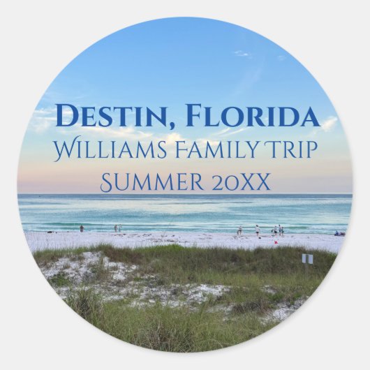 Sticker Rond Destin Florida Beach Coucher de soleil Voyage en f (Devant)