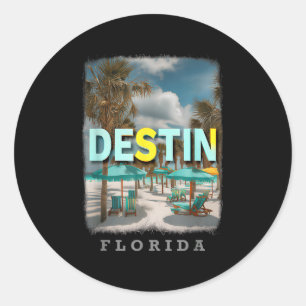 Sticker Rond Destin Florida Fl Beach Paradise Sd533