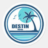 Sticker Rond Destin Florida Palm Tree Birds (Devant)
