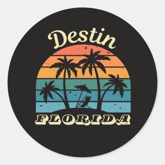 Sticker Rond Destin Floride  (Devant)