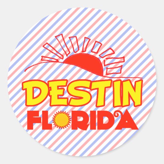 Sticker Rond Destin, Floride (Devant)