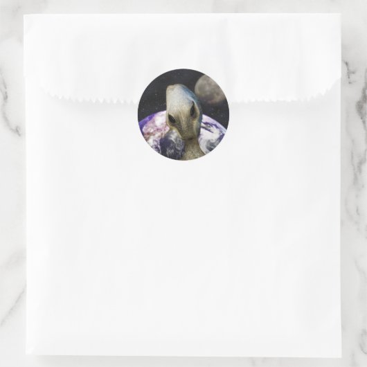 Sticker Rond Destination Alienne : Terre (Sac)