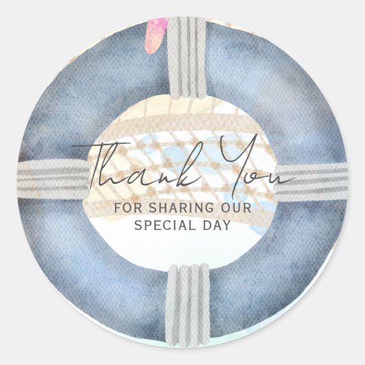 Sticker Rond Destination Beach Wedding Coastal (Devant)