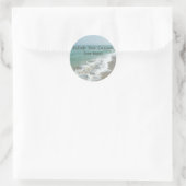 Sticker Rond Destination Mariage Ocean Waves Enveloppe Sceau ou (Sac)