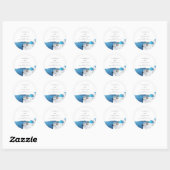 Sticker Rond Destination Skyline SANTORINI GRÈCE (Feuille)