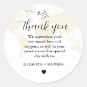 Sticker Rond Destination Voyage Thème Mariage accueil Guess bag (Devant)