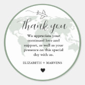 Sticker Rond Destination Voyage Thème Mariage accueil Guess bag (Devant)