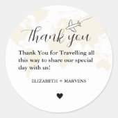 Sticker Rond Destination Voyage Thème Mariage accueil Guess bag (Devant)