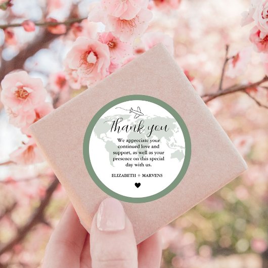 Sticker Rond Destination Voyage Thème Mariage accueil Guess bag