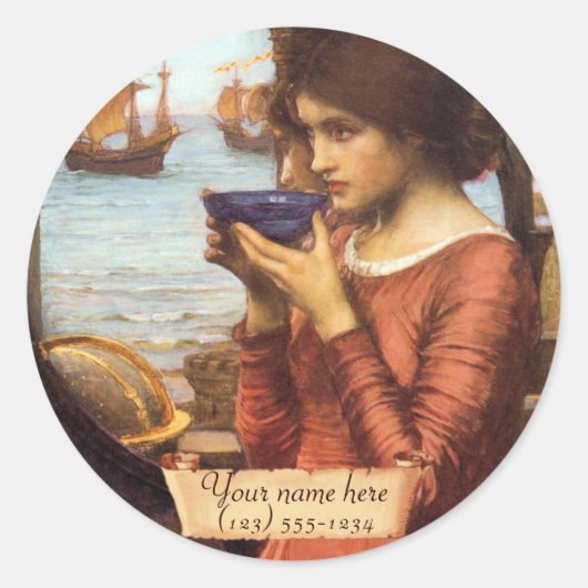 Sticker Rond Destiny J. W. Waterhouse Pré-Raphaelite Plaque d'e (Devant)