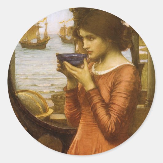 Sticker Rond Destiny par John William Waterhouse (Devant)