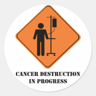 Sticker Rond destruction du cancer en cours - feuille d'autocol
