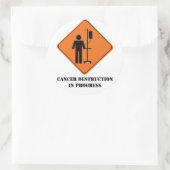 Sticker Rond destruction du cancer en cours - feuille d'autocol (Sac)