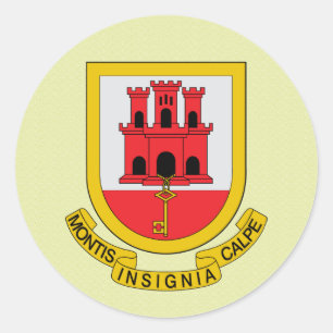 Sticker Rond Détail des armoiries de Gibraltar