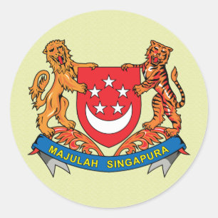 Sticker Rond Détail des armoiries de Singapour