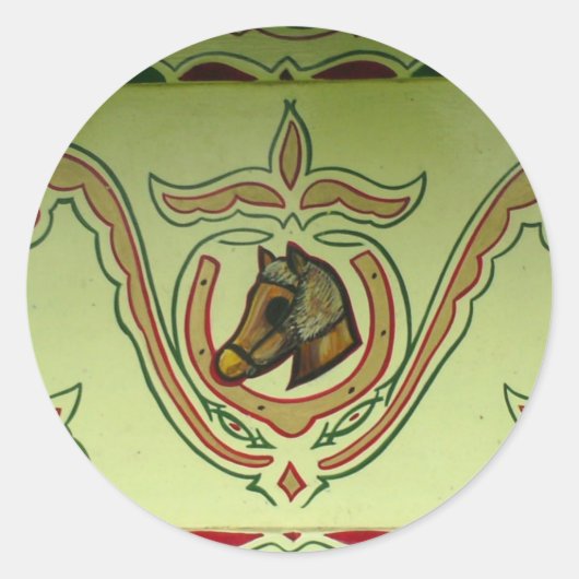 Sticker Rond Détail du wagon tzigane (Devant)