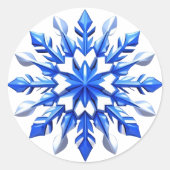 Sticker Rond Detailed Snowflake Design (Devant)
