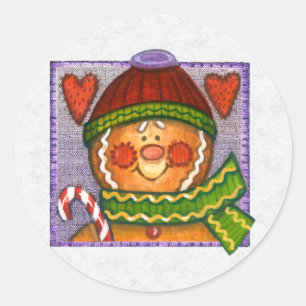 Sticker Rond Détaillant d'enveloppes de Noël