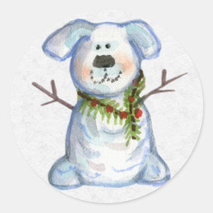 Sticker Rond Détaillant d'enveloppes de Noël