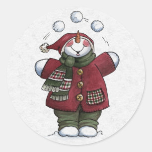 Sticker Rond Détaillant d'enveloppes de Noël