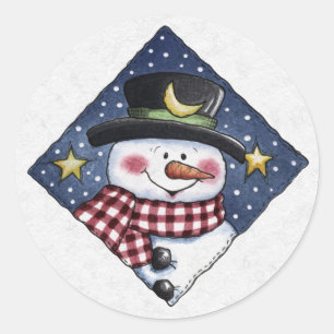 Sticker Rond Détaillant d'enveloppes de Noël