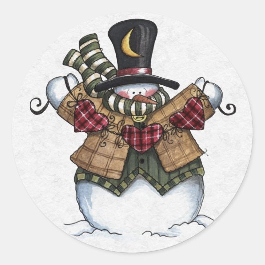 Sticker Rond Détaillant d'enveloppes de Noël (Devant)