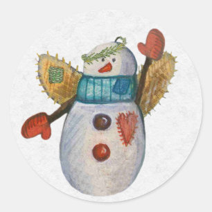 Sticker Rond Détaillant d'enveloppes de Noël