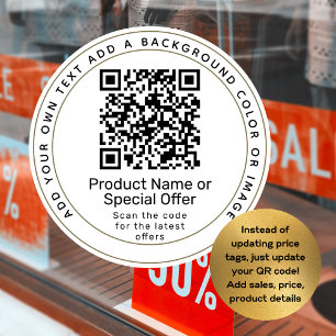 Sticker Rond Détaillant sur étagère personnalisé Produit Code Q
