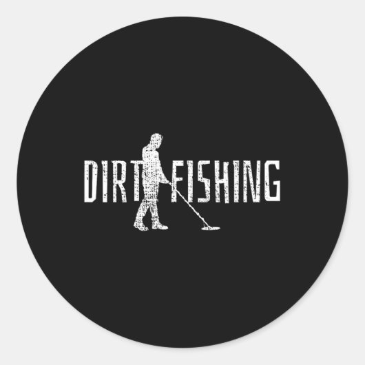 Sticker Rond Détecteur de détection de métaux Pêche (Devant)