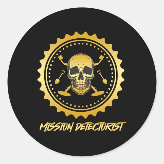 Sticker Rond Détecteur de mission de détecteur de métaux Chasse (Devant)