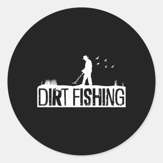 Sticker Rond Détection des métaux de la pêche directe Détection (Devant)