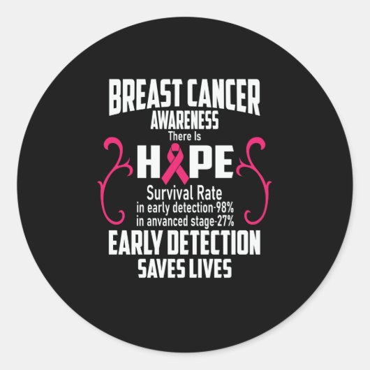 Sticker Rond Détection précoce Saves Vies Vies Cours de cancer  (Devant)
