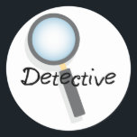 Sticker Rond Détective<br><div class="desc">Sois un sommeil avec une loupe.</div>