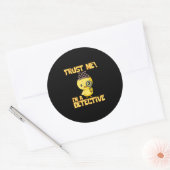 Sticker Rond Détective Duck Design - Faites-moi confiance Je su (Enveloppe)