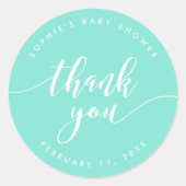 Sticker Rond Détendez-vous Script Merci Pastel Mint (Devant)